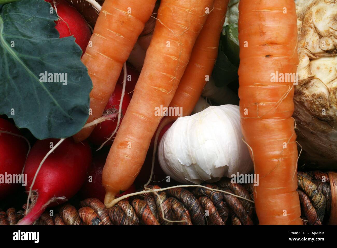 Composition with raw vegetables Stock Photo