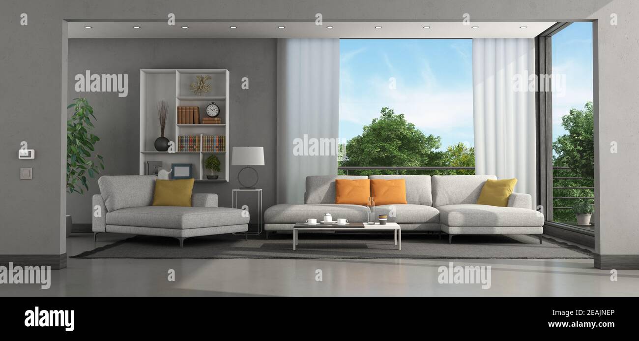 Living room of a modern villa Stock Photo