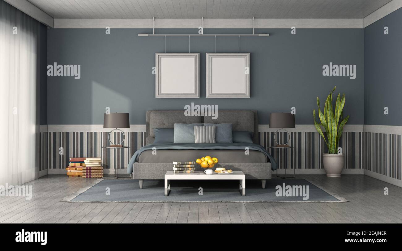 Front view of a modern bedroom Stock Photo