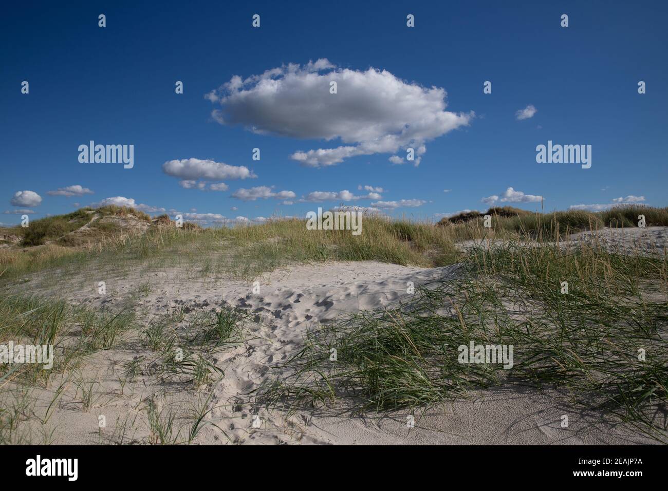 Clouds over the dunes near St. Peter Ording Stock Photo