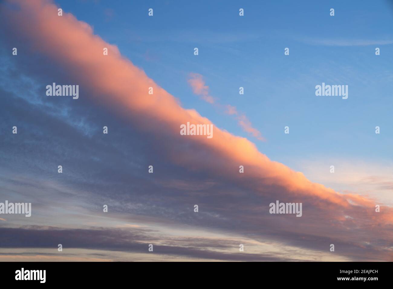 Sky with pastel-colored clouds Stock Photo