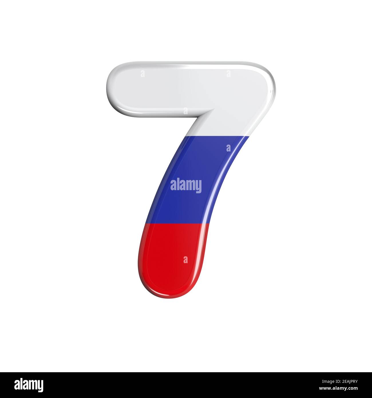 Russia number 7 - 3d russian flag digit - Suitable for Russia ...