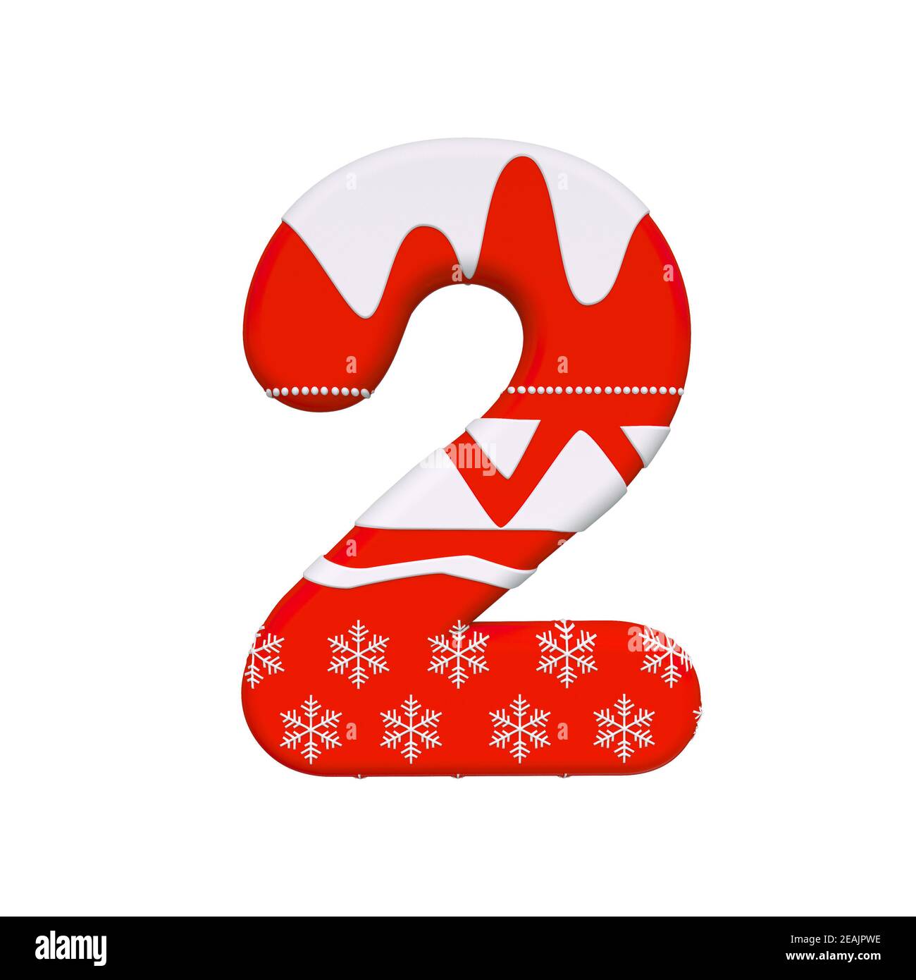 Christmas number 2 3d Xmas digit Suitable for Celebration, Santa