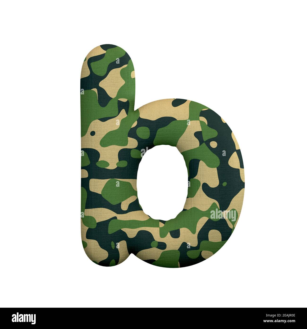Army letter B - Lower-case 3d Camo font - Suitable for Army, war or survivalism related subjects Stock Photo