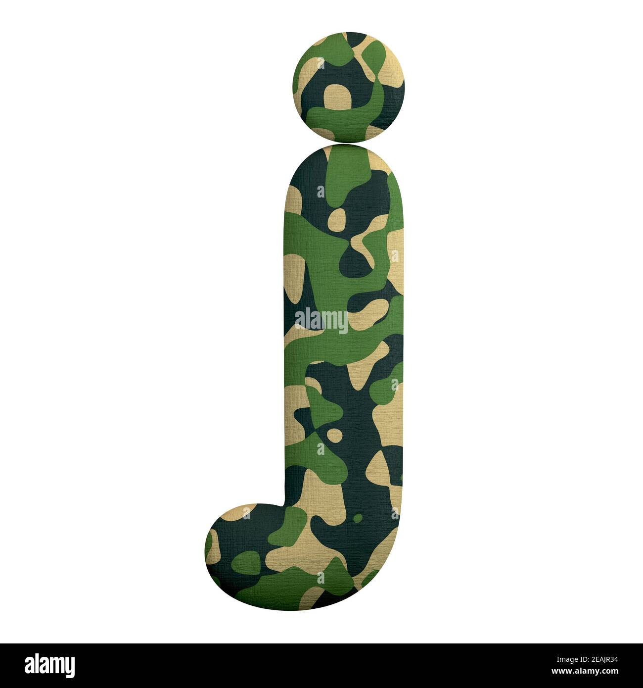Army letter J - Lowercase 3d Camo font - Suitable for Army, war or survivalism related subjects Stock Photo