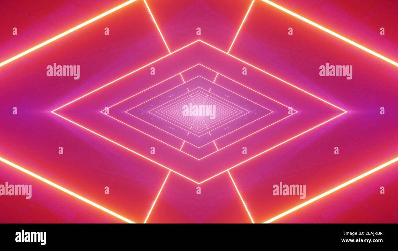3d illustration of abstract geometric neon background Stock Photo - Alamy