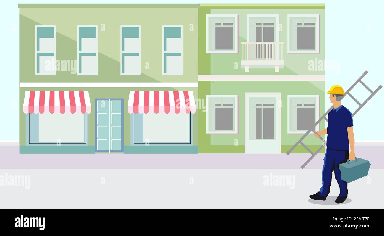 Craftsman Construction Worker, illustration Stock Photo - Alamy