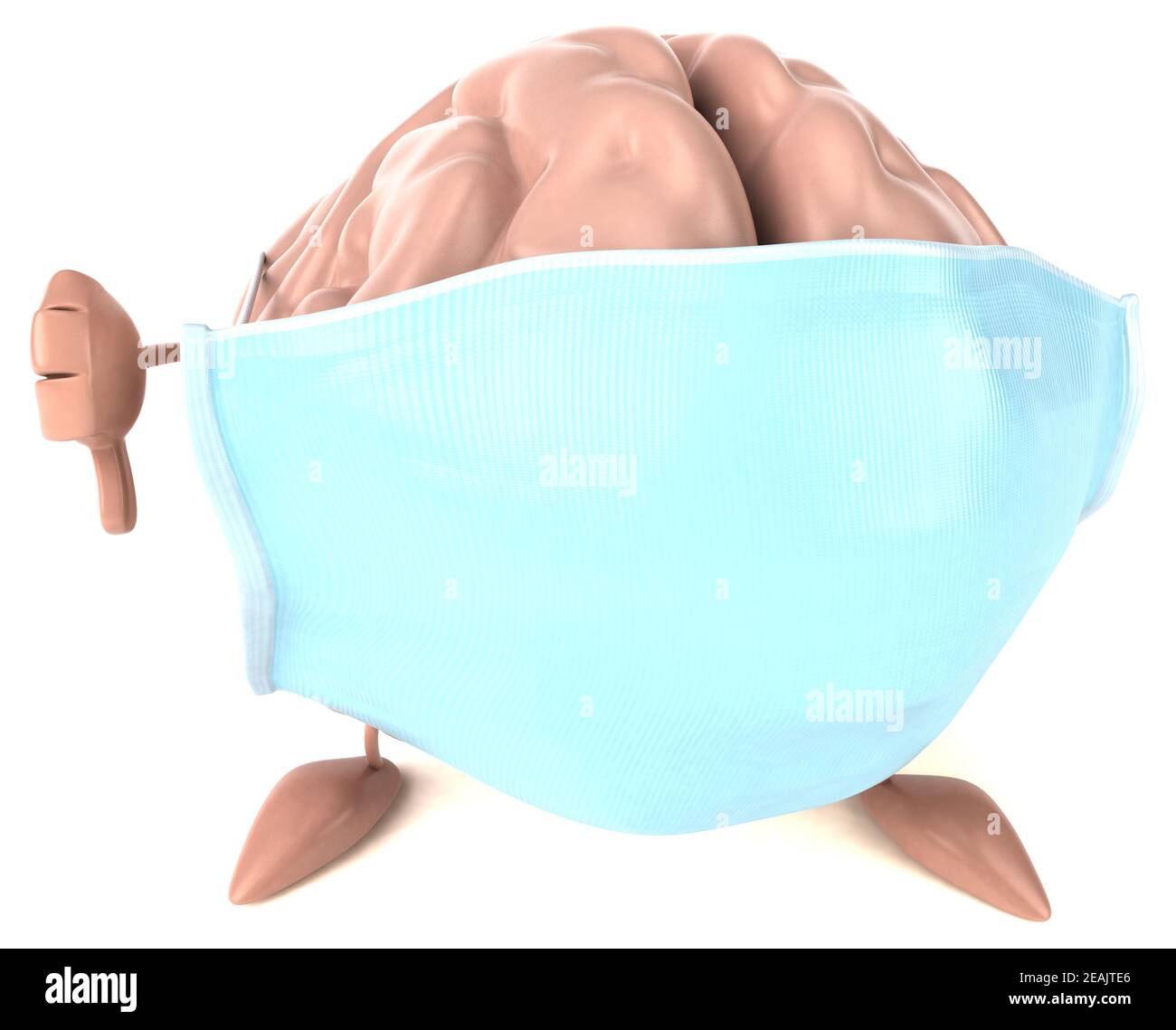 3D concept of a brain with a mask Stock Photo Alamy