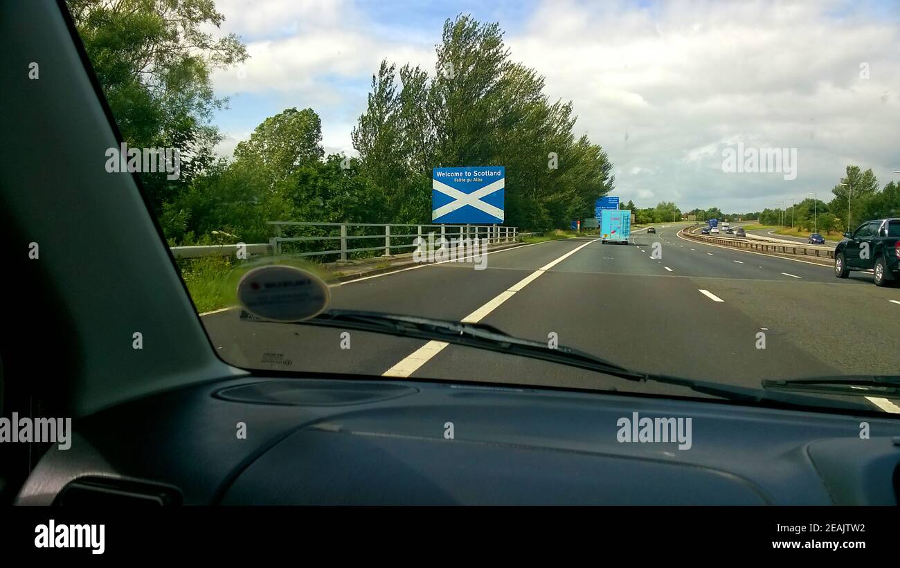 Welcome To England Sign M6 Motorway High Resolution Stock Photography ...