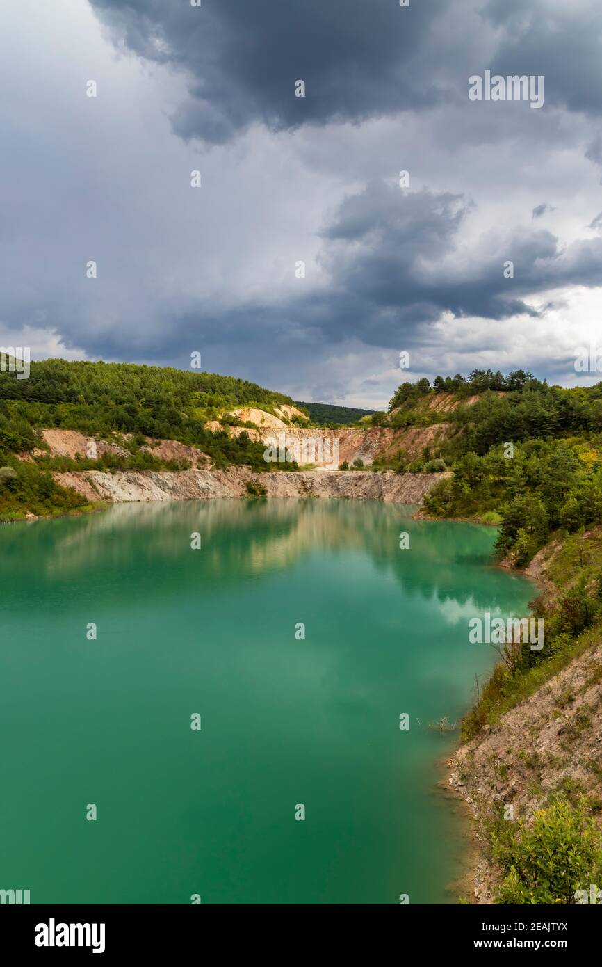 flooded former mine near Skrabske. Slovakia Stock Photo