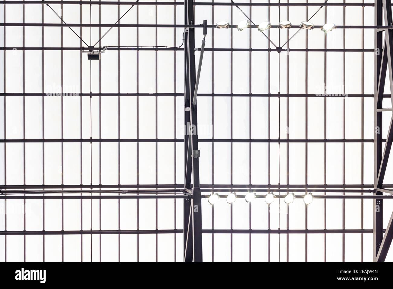 lights on a building metal structure with a window Stock Photo