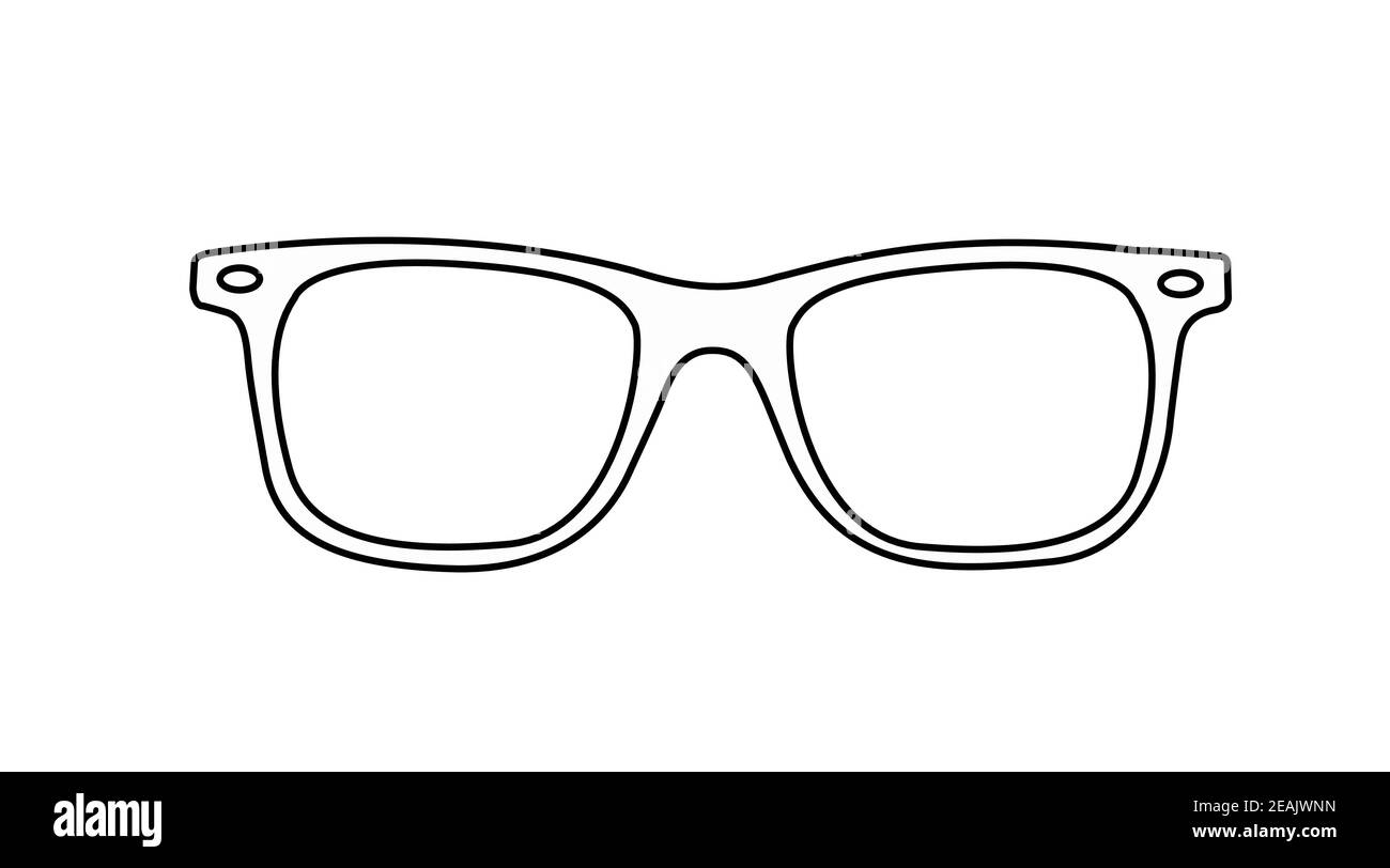Vector Glasses Illustration, Black and White Glasses Frame Stock Vector ...