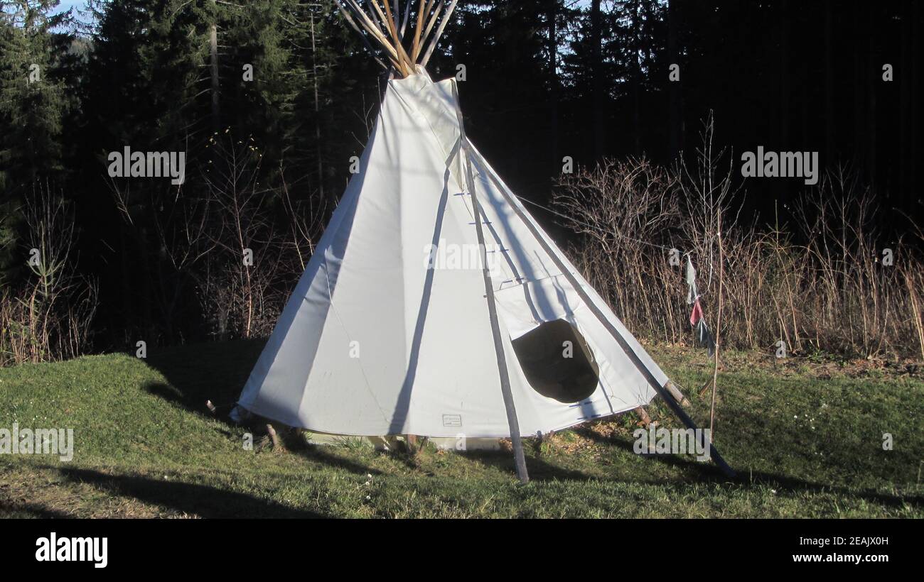 tipi tent as a futuristic form of living Stock Photo