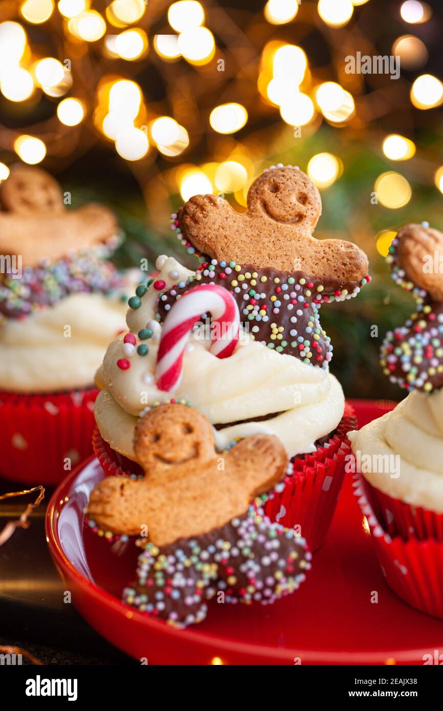 Cupcakes for Christmas Stock Photo