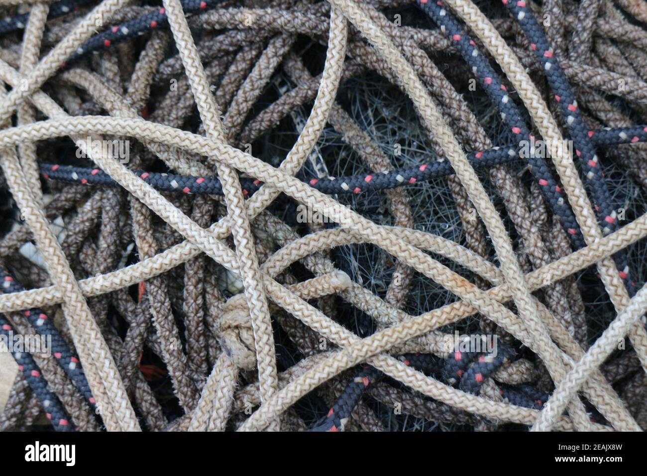 pile of ropes close-up Stock Photo - Alamy