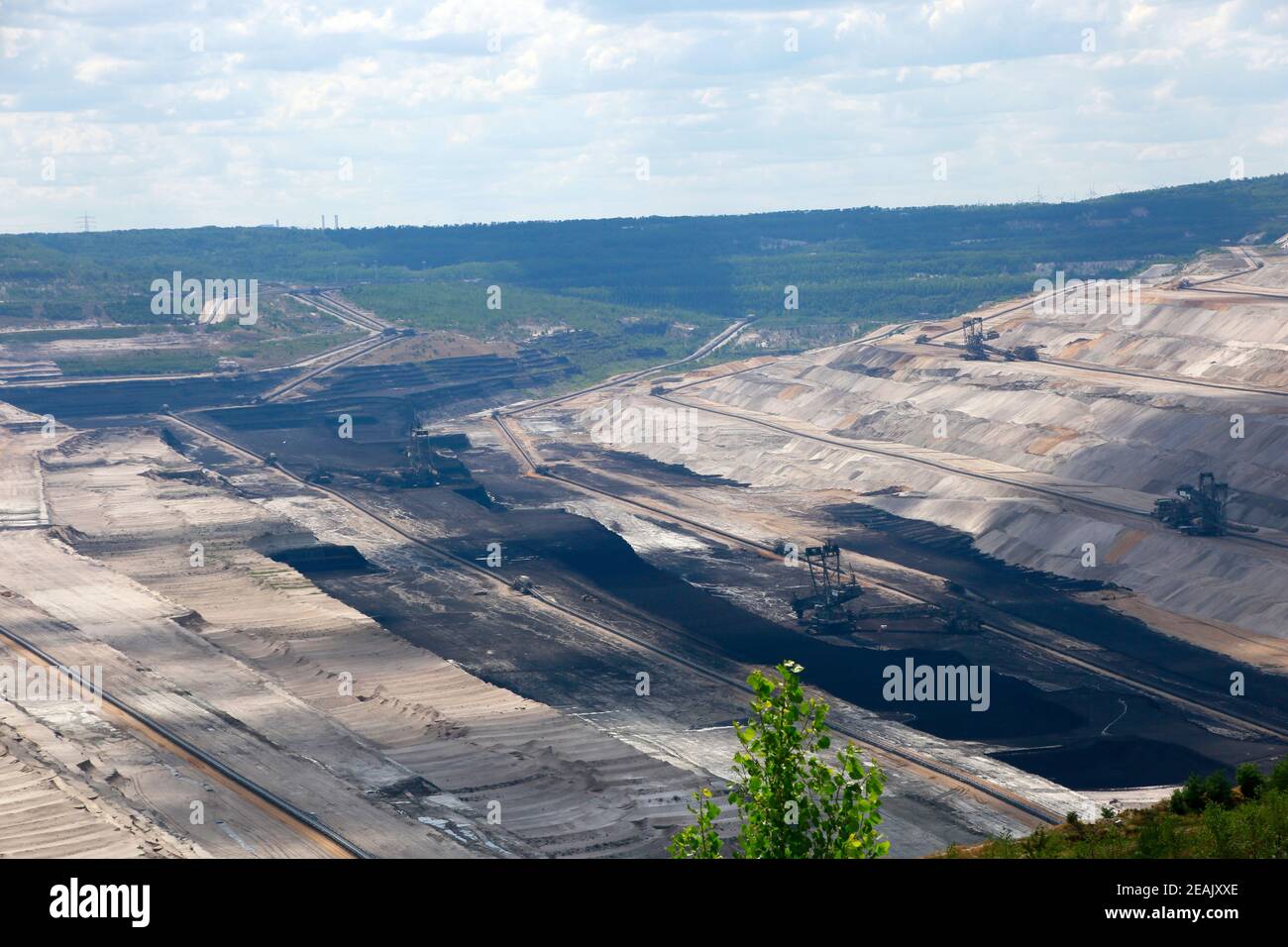 Inden opencast lignite mine in the Rhenish lignite mining area Stock Photo