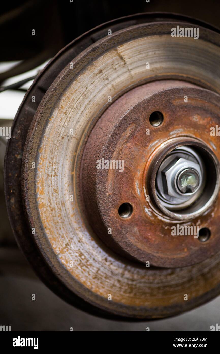 Car worn and rusty brake disk Stock Photo Alamy