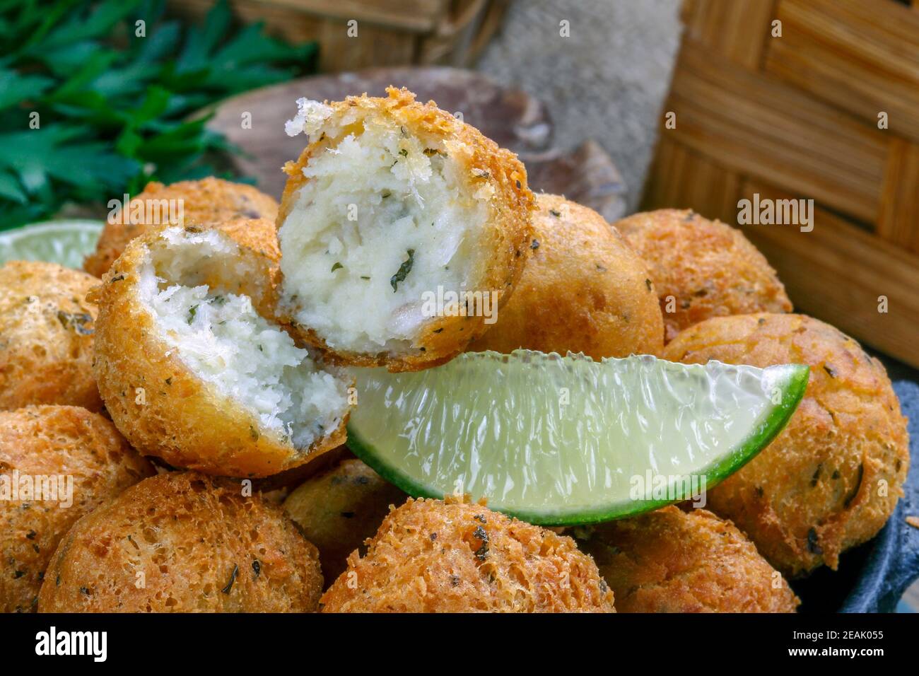 Native Cod Cake Cod cake food Stock Photo - Alamy