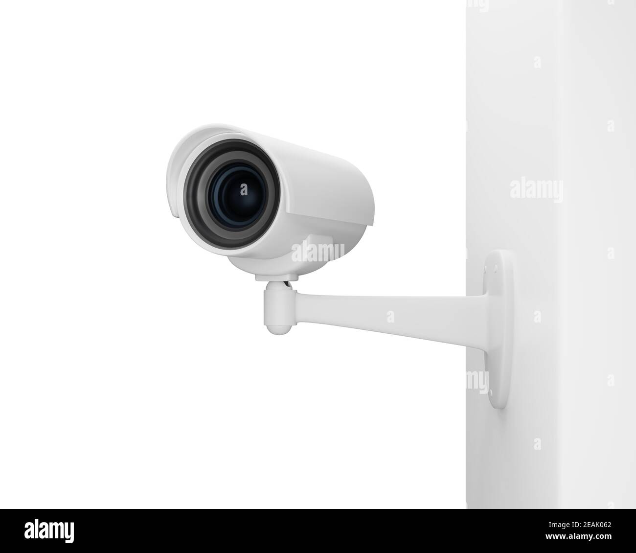 CCTV security camera on the wall on white background, 3d render Stock ...