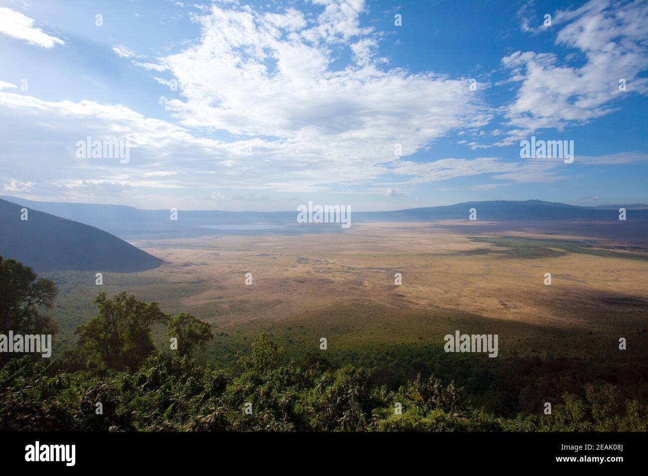 Ngorongoro Conservation Area aerial view, Tanzania, Africa Stock Photo