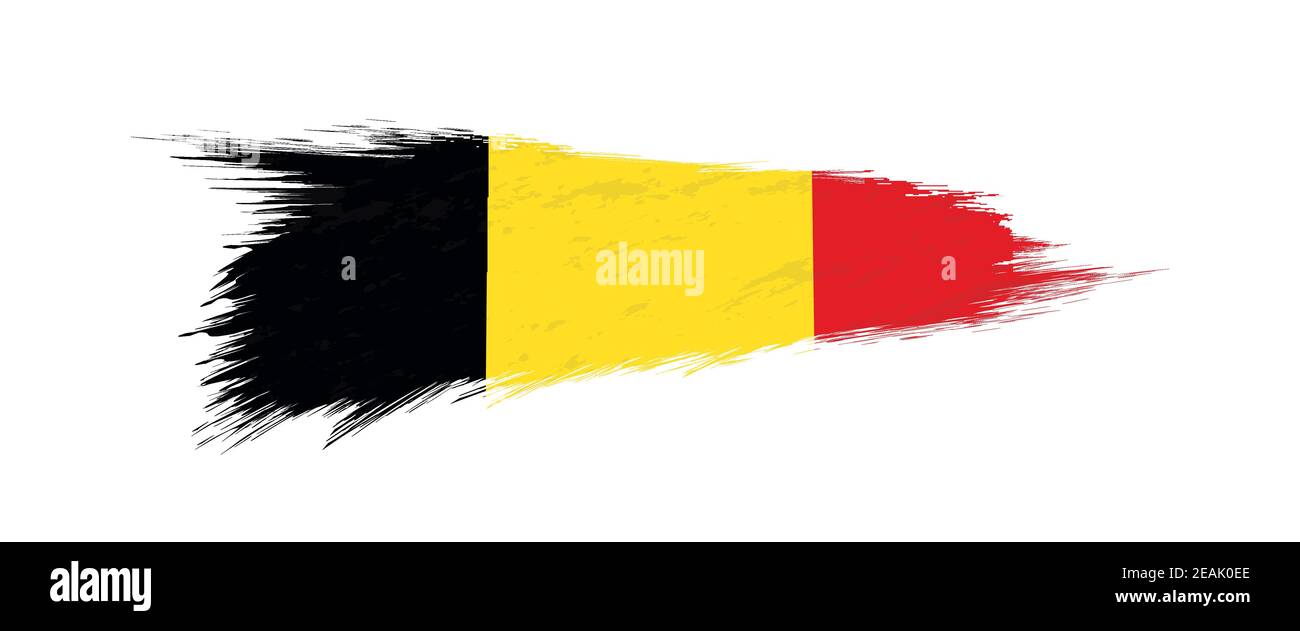 Flag of Belgium in grunge brush stroke, vector grunge illustration ...