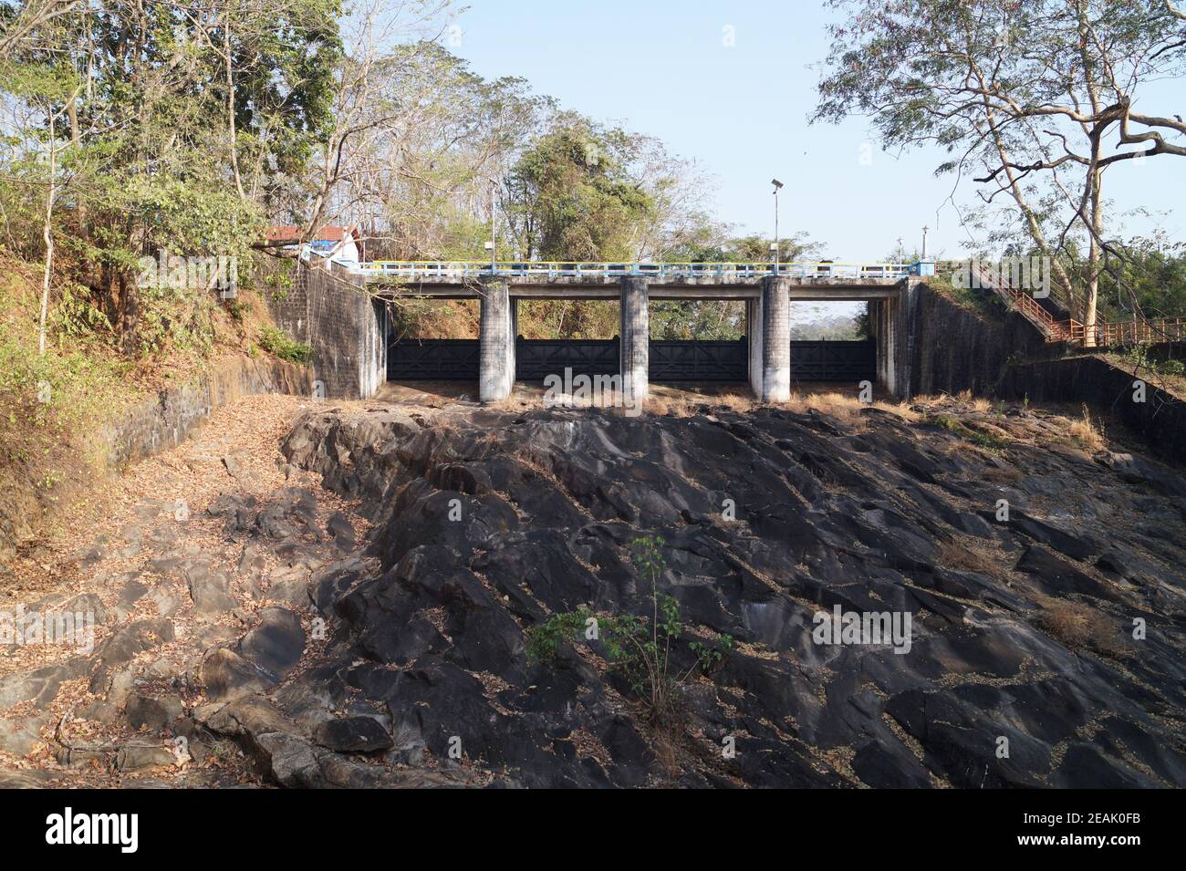 Dam shutters in vazhani dam, Kerala, India Stock Photo