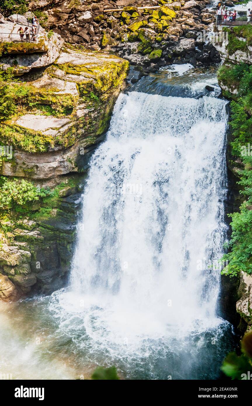 Doubs Falls on the Franco-Swiss border Stock Photo