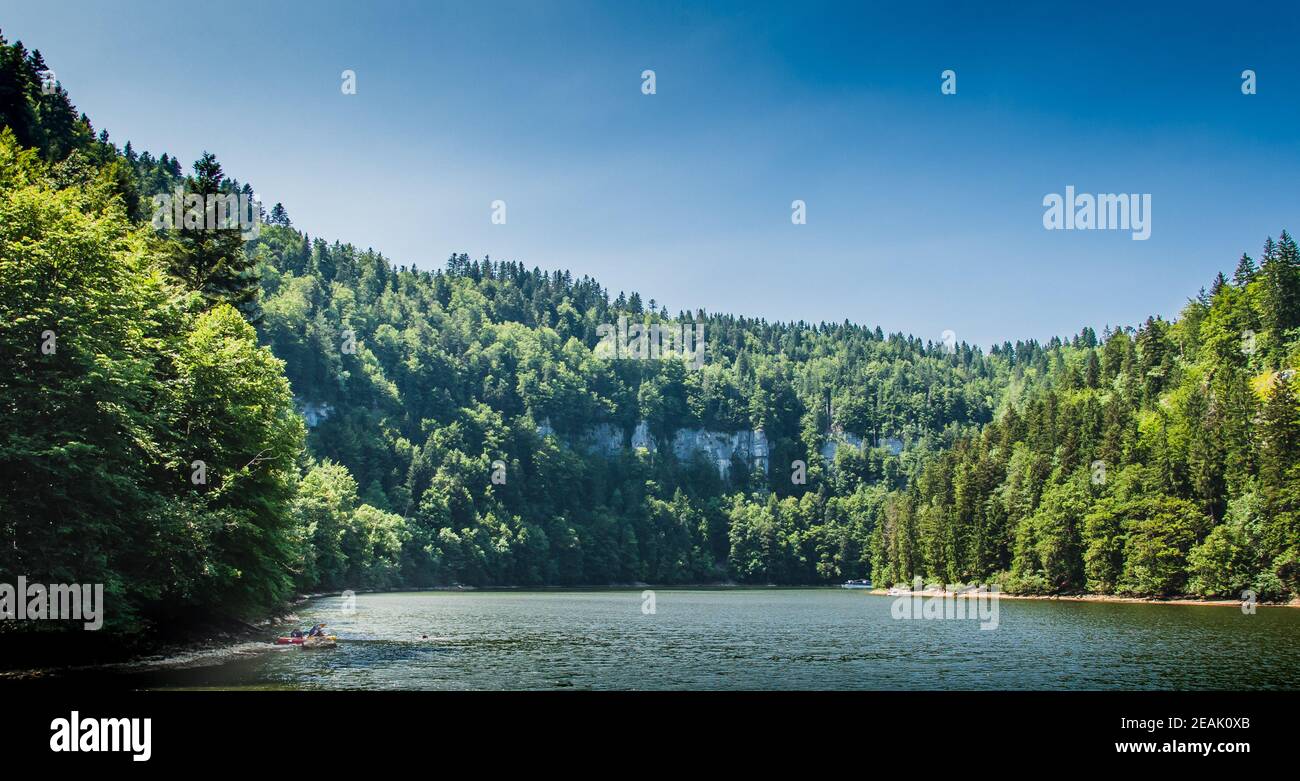 Doubs Gorges on the Franco-Swiss border Stock Photo