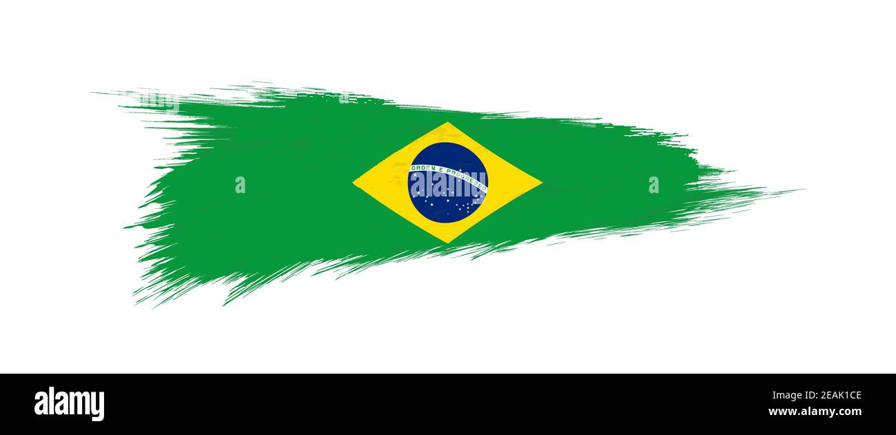Grunge brush brazil national flag Cut Out Stock Images & Pictures - Alamy