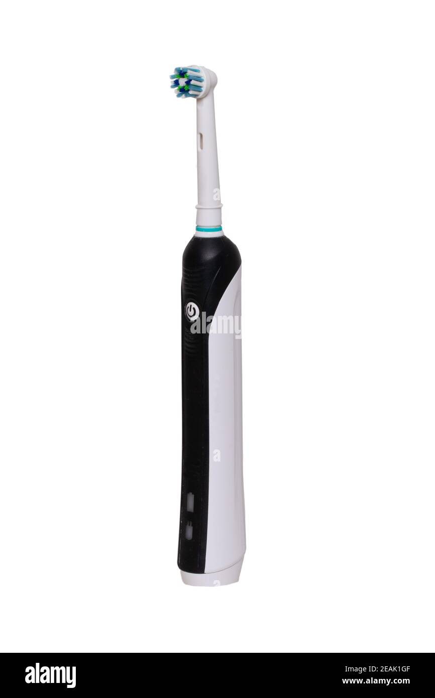 Electric toothbrush for teeth hygiene isolated on white background ...