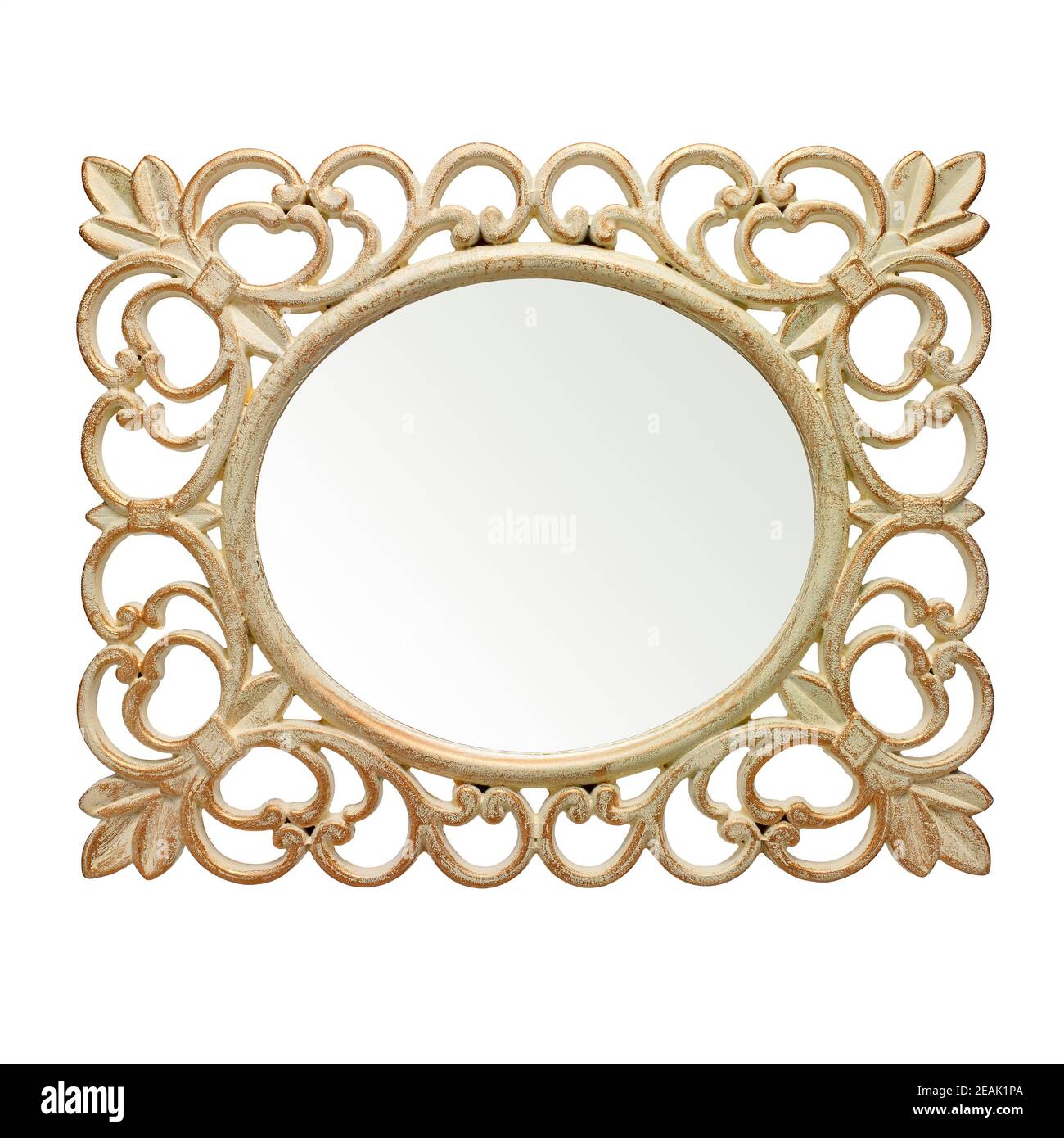 Rustic mirror frame Stock Photo