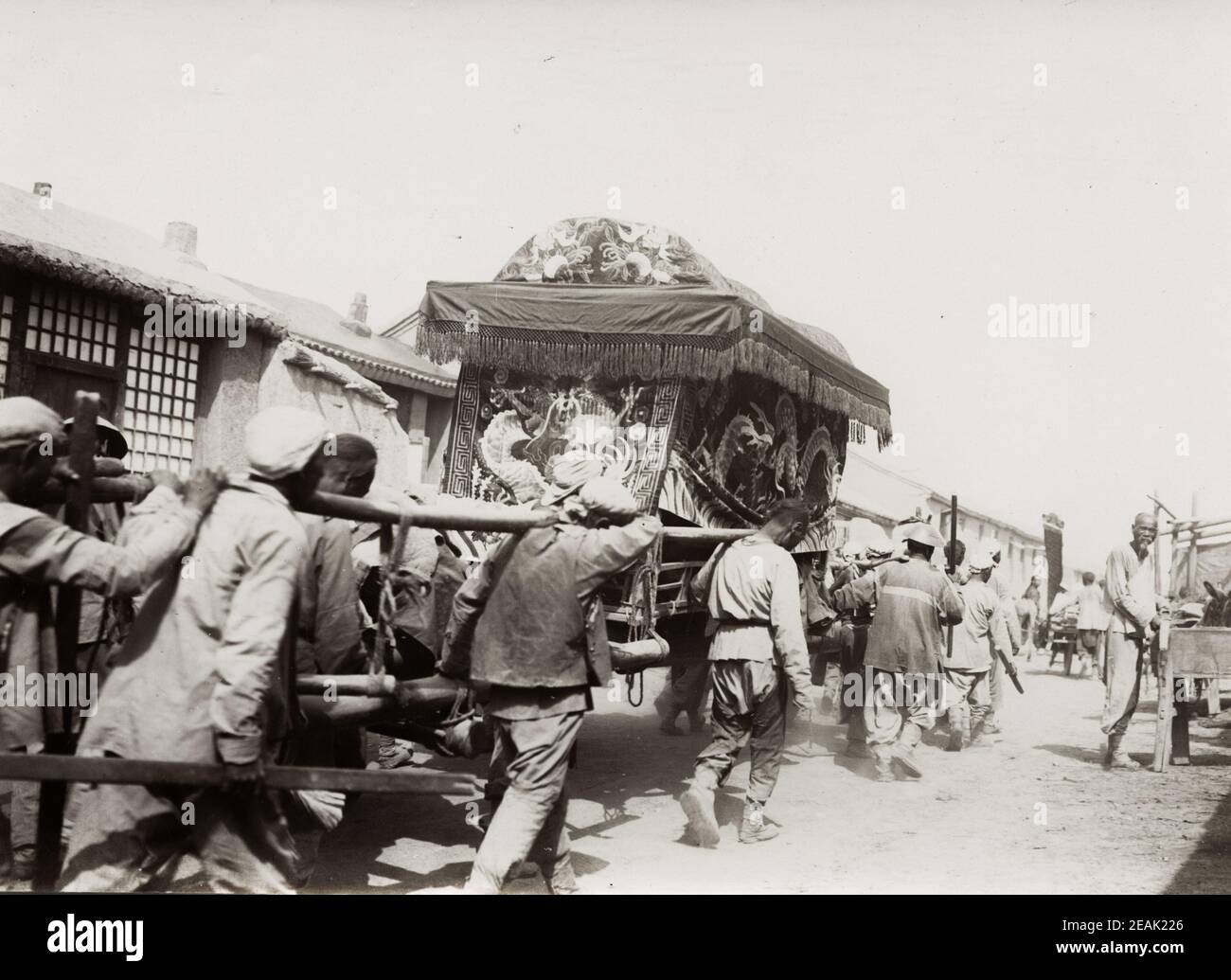 Early 20th century photograph Funeral procession of a Chinese manadarin, Peking, Beijing, China