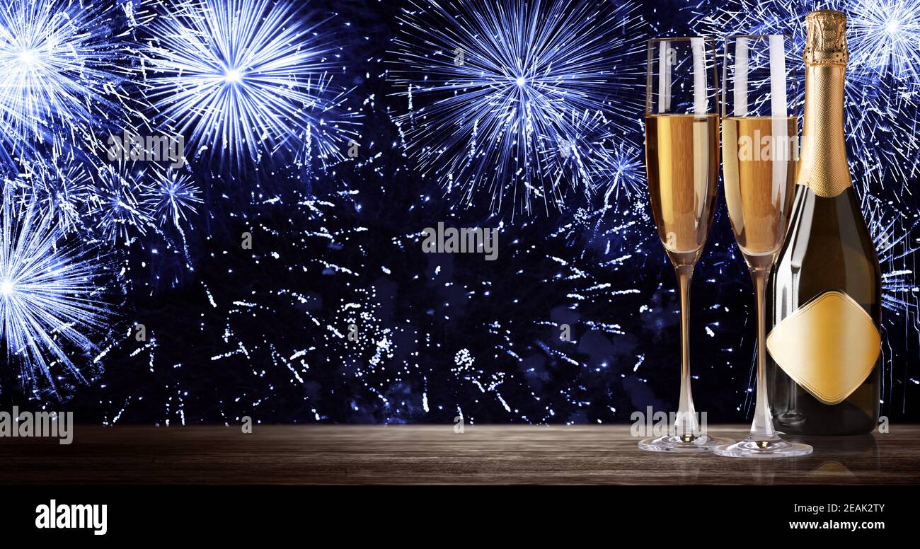 New years eve celebration background with champagne Stock Photo - Alamy