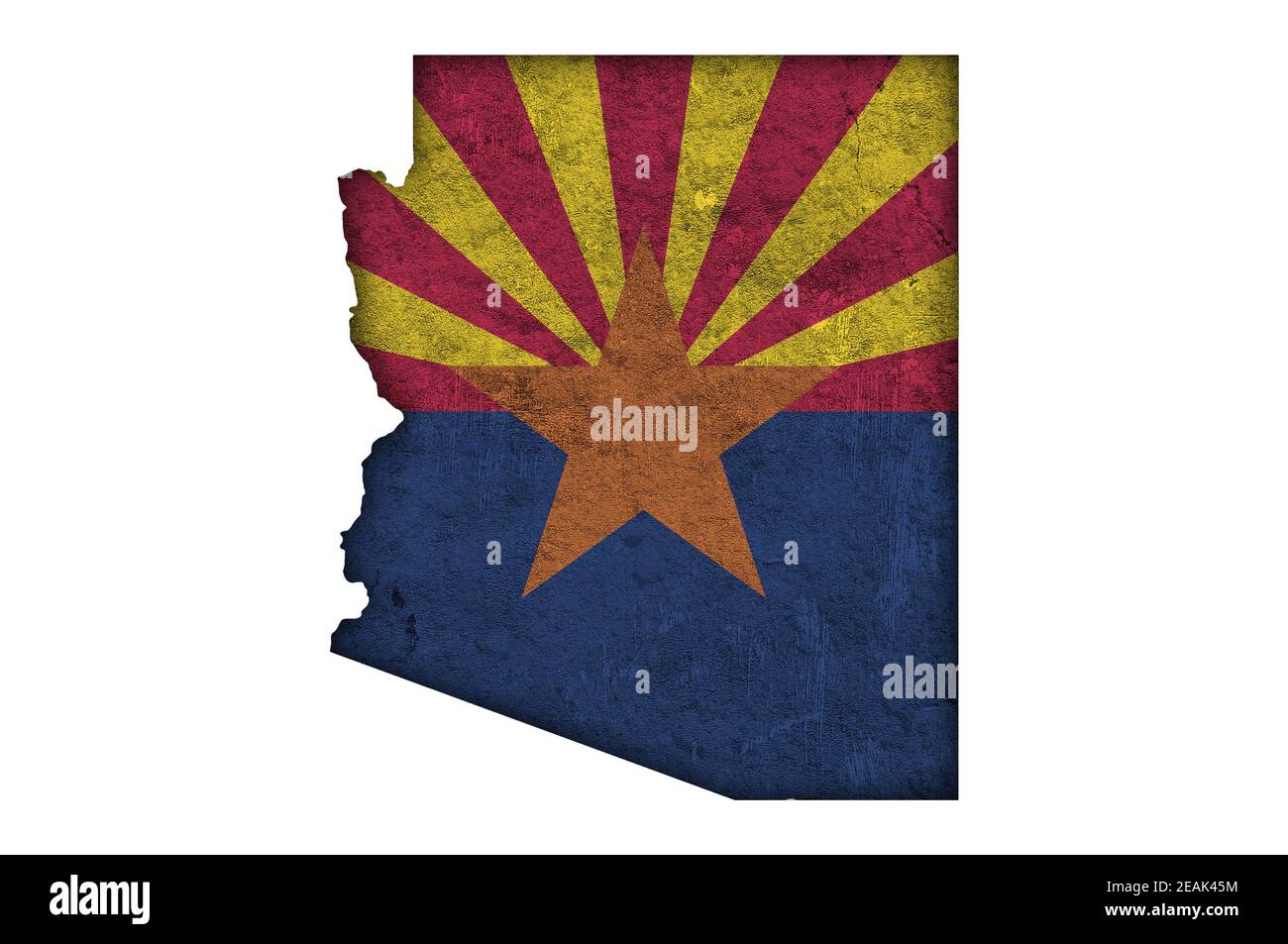 Map and flag of Arizona on weathered concrete Stock Photo - Alamy