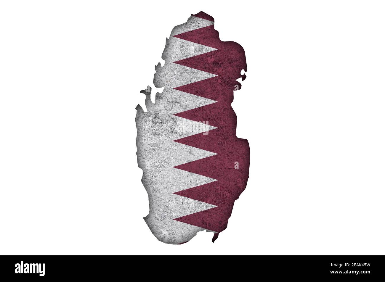 Map and flag of Qatar on weathered concrete Stock Photo - Alamy