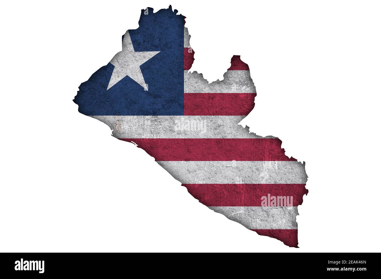 Map and flag of Liberia on weathered concrete Stock Photo - Alamy