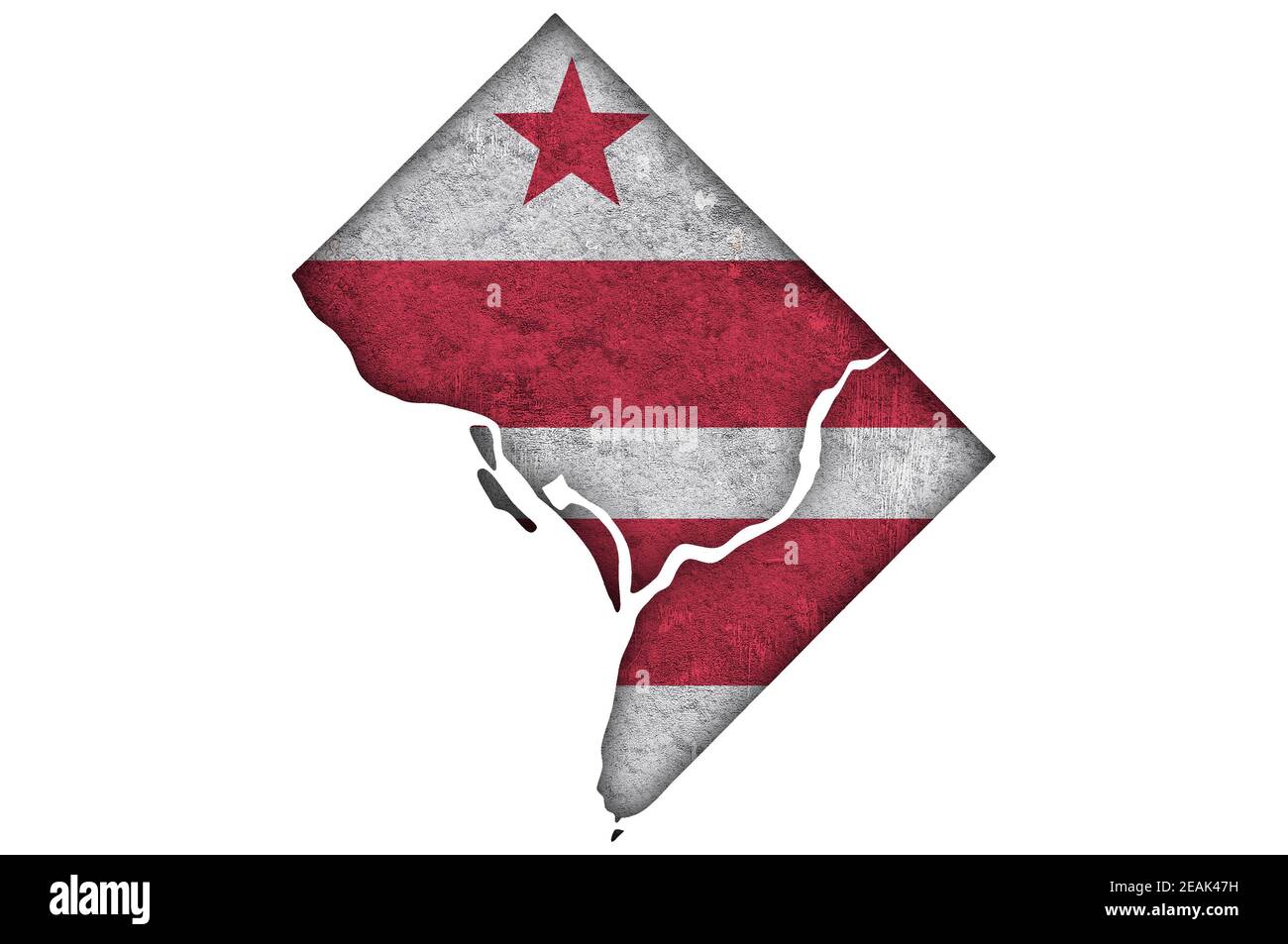 Map and flag of Washington DC. on weathered concrete Stock Photo