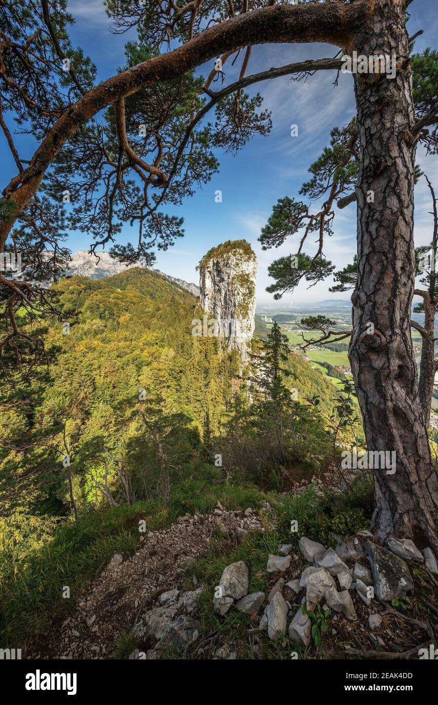 Rockclimbing in the mountains of Berchtesgaden Stock Photo