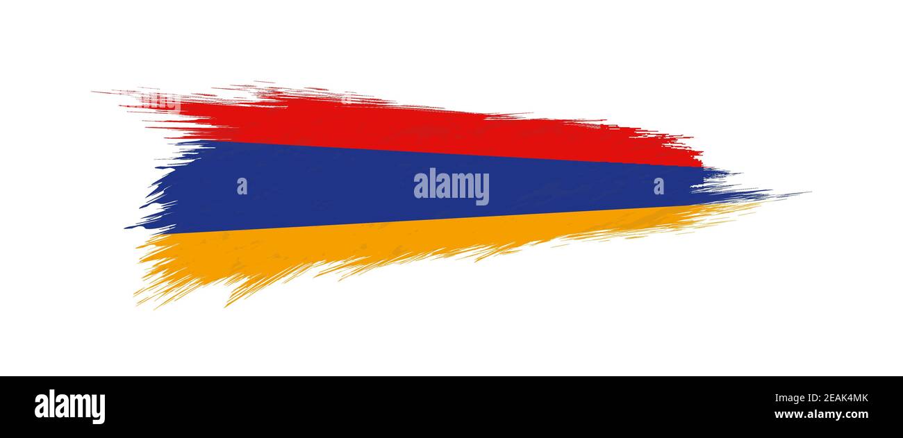 Flag of Armenia in grunge brush stroke, vector grunge illustration ...