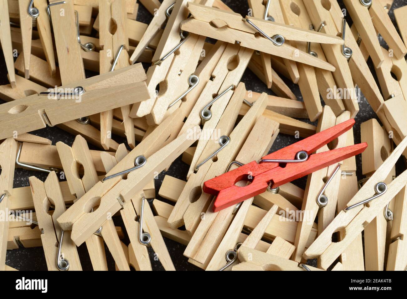 Unique Red Clothespin Stock Photo