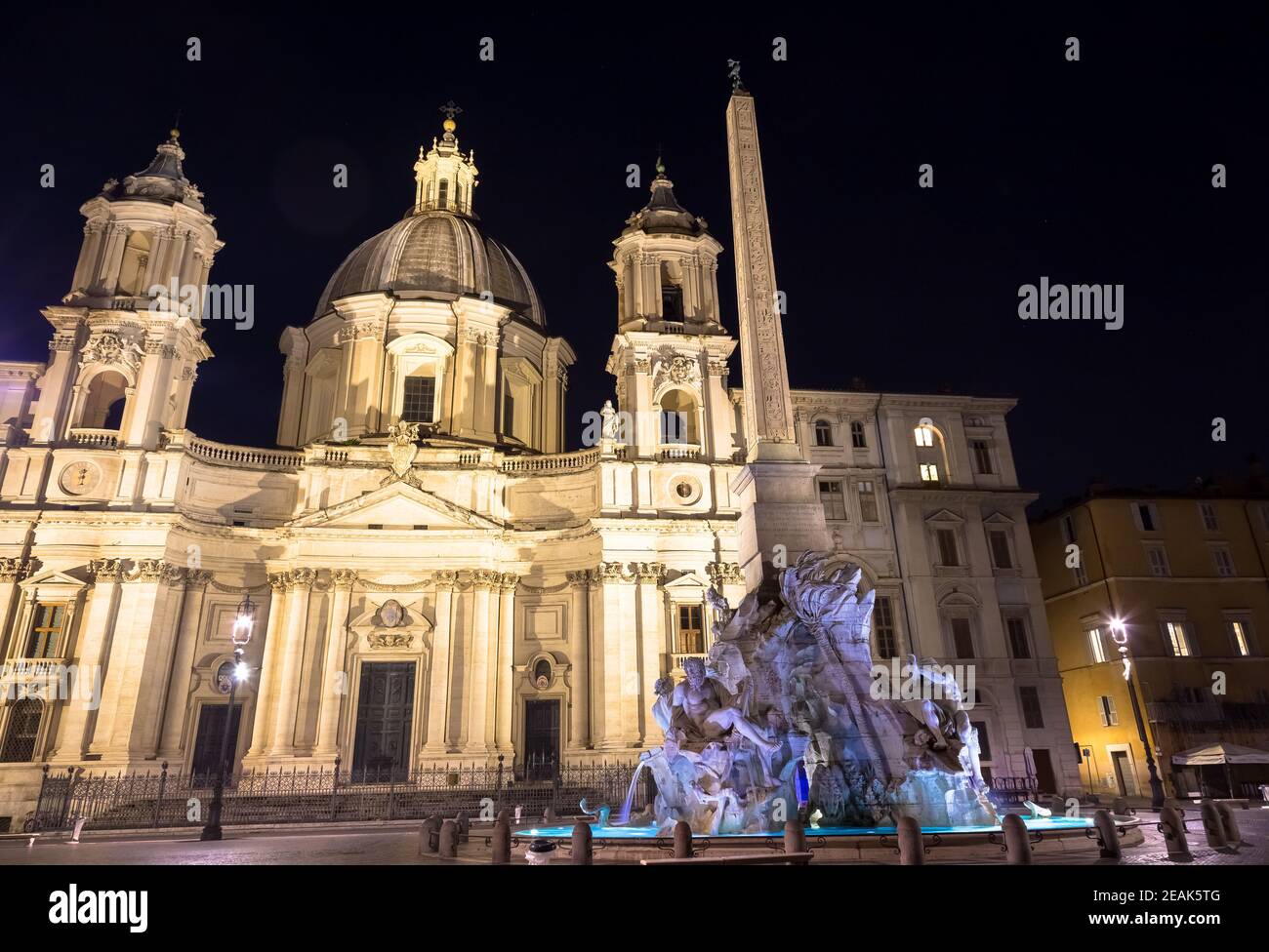 Piazza Navona (Navona's Square), in Rome, Italy, with the famous ...