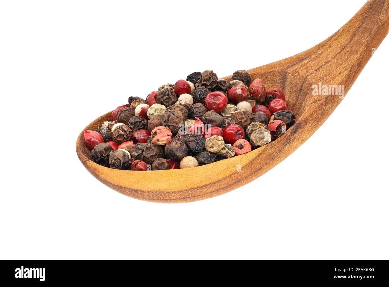 Peppercorn Variation On Spoon Stock Photo