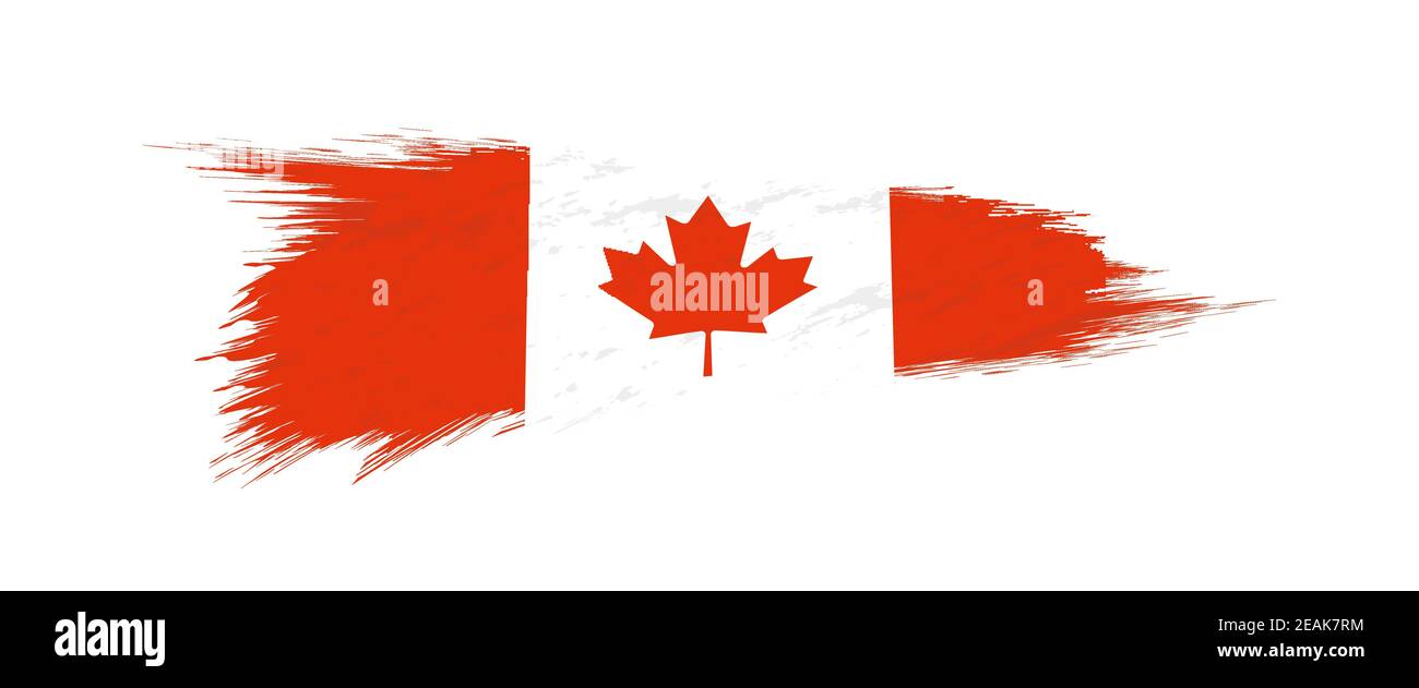 Flag of Canada in grunge brush stroke, vector grunge illustration Stock ...