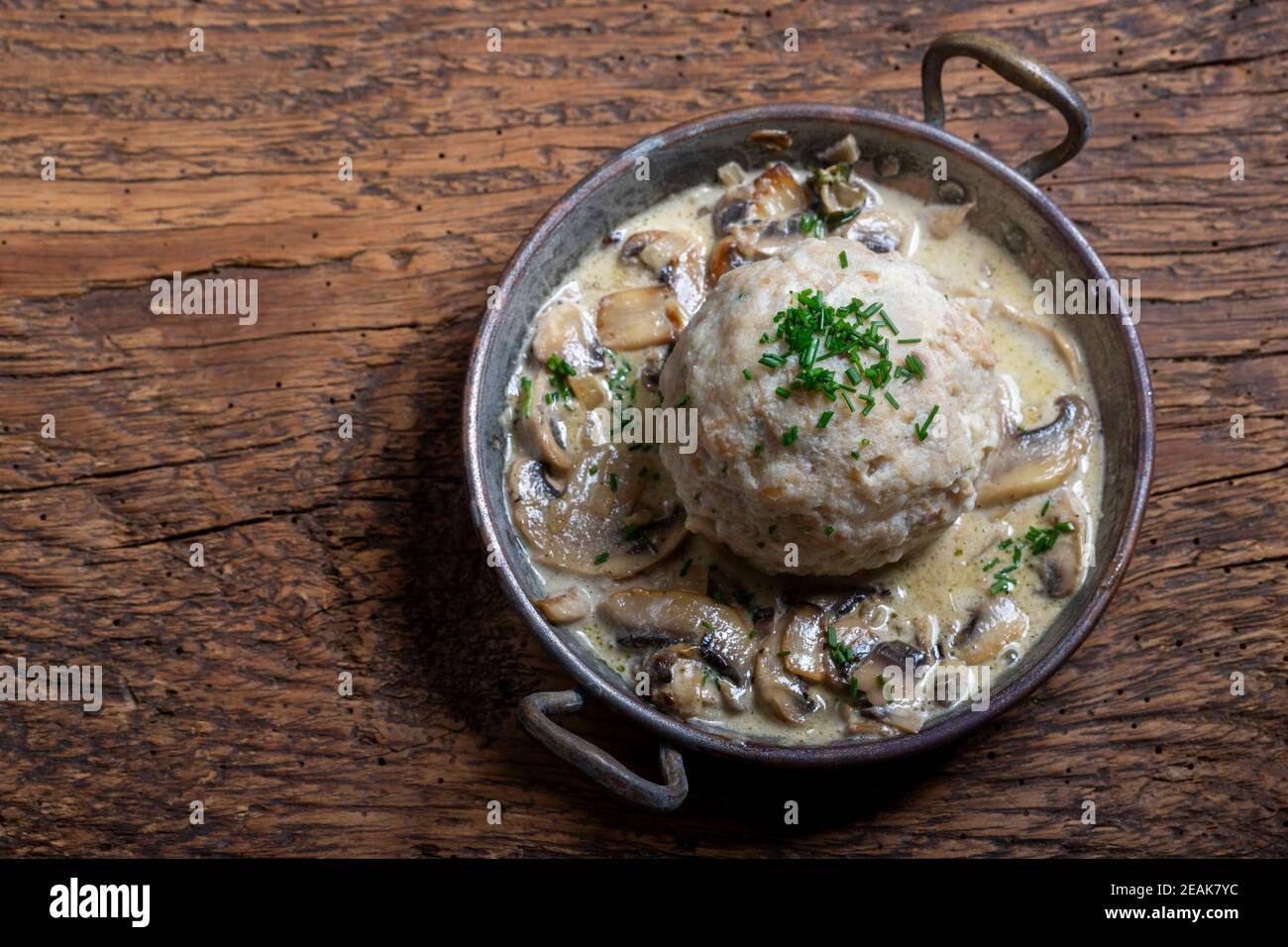 bread dumpling with sauce Stock Photo