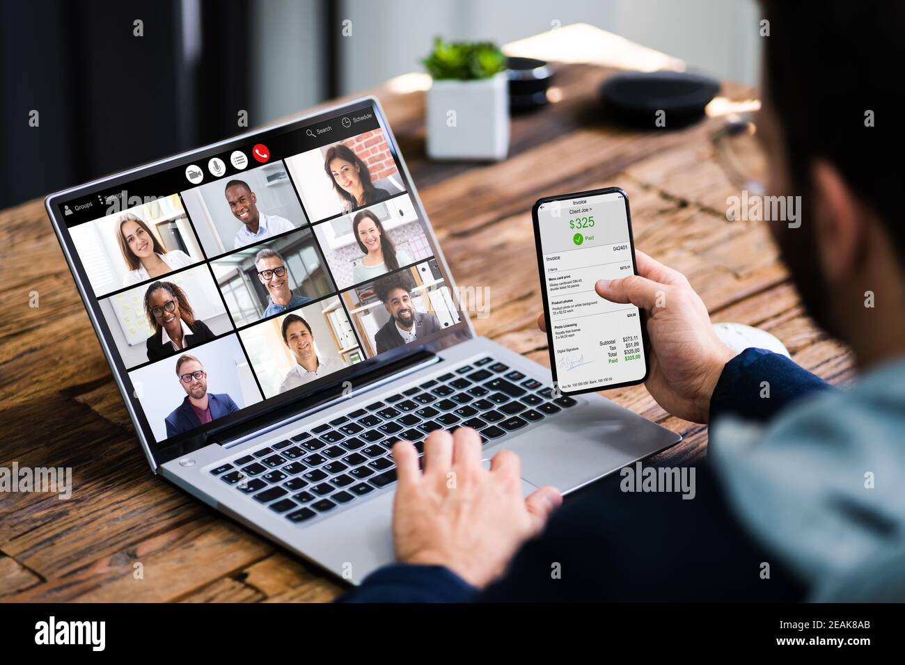 Online Video Conference Interview Meeting Stock Photo