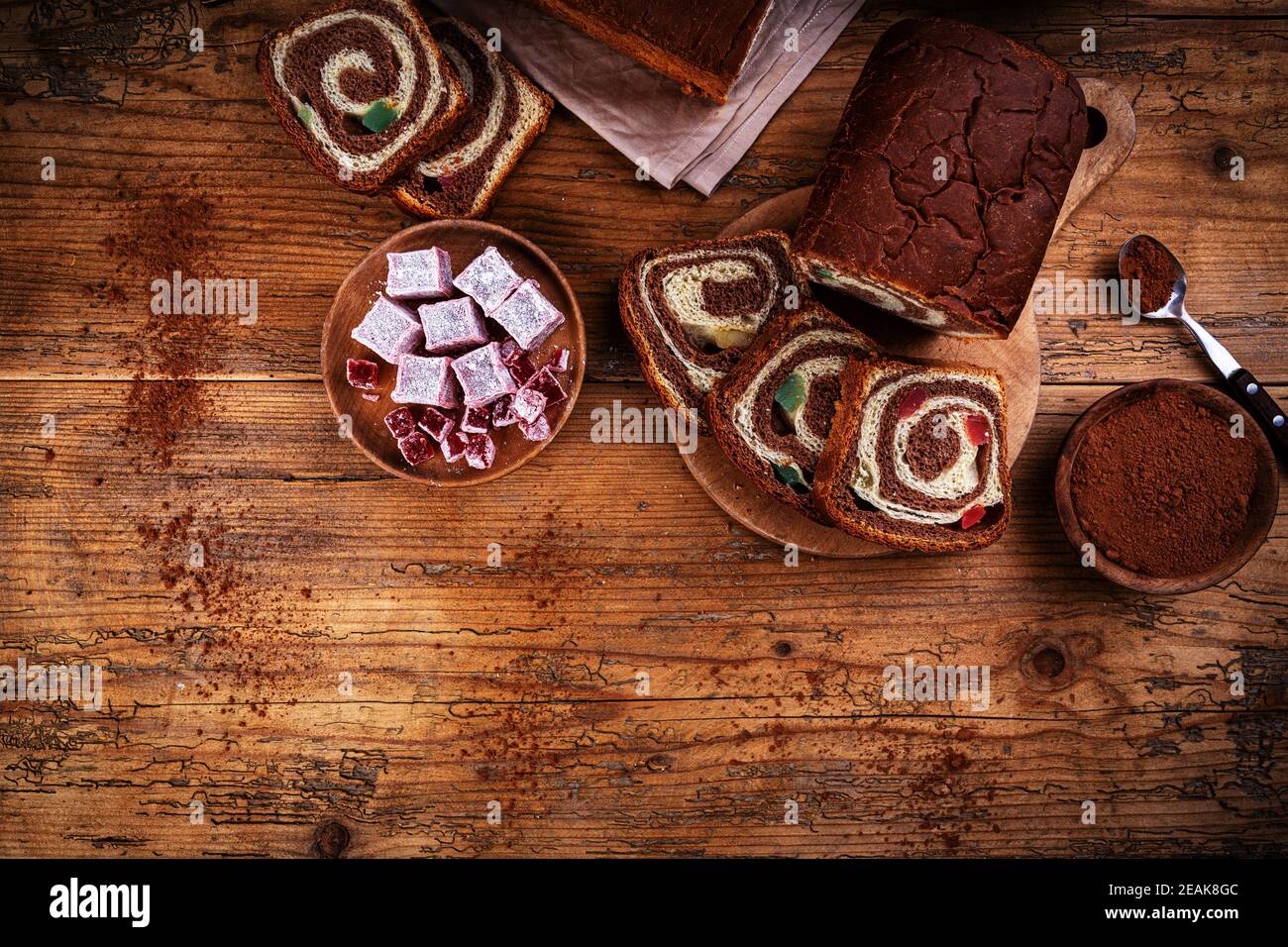 Handmade swirl chocolate sweet bread Stock Photo