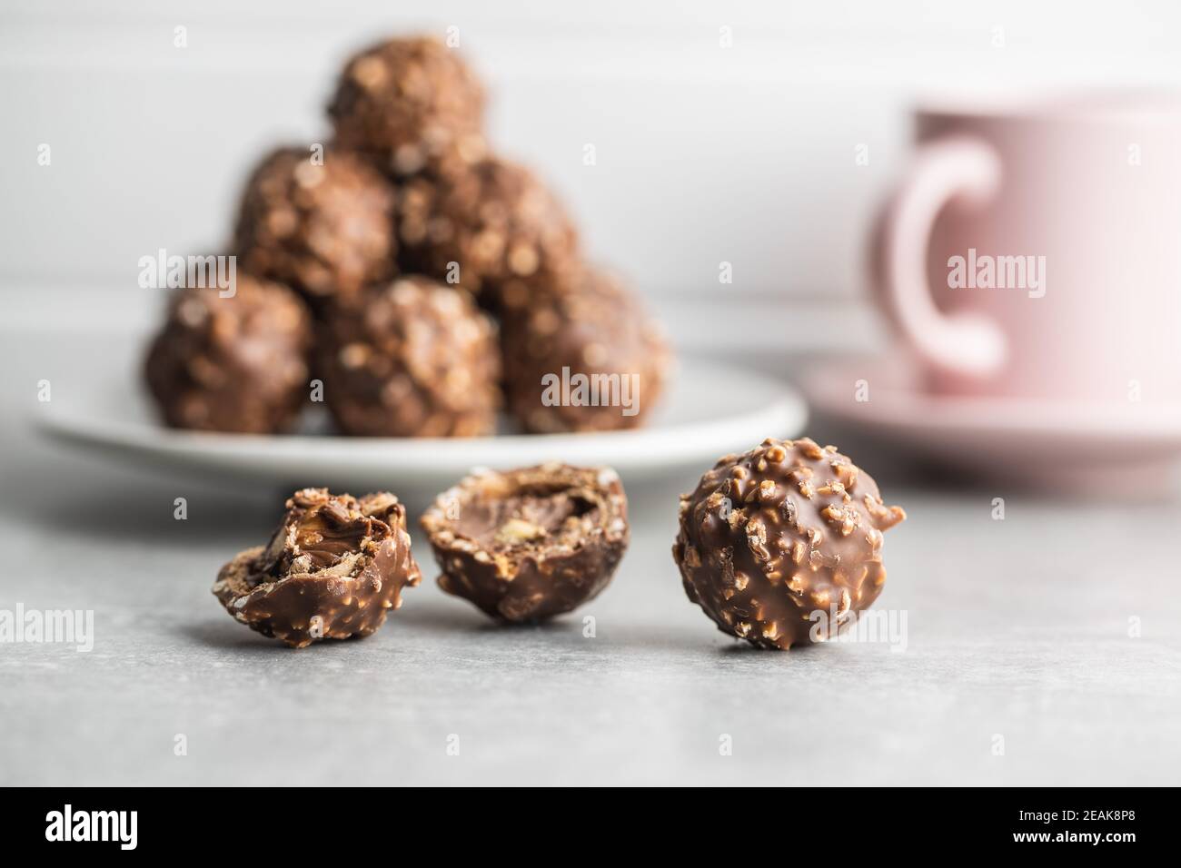 Sweet chocolate truffles. Tasty belgian pralines balls Stock Photo Alamy