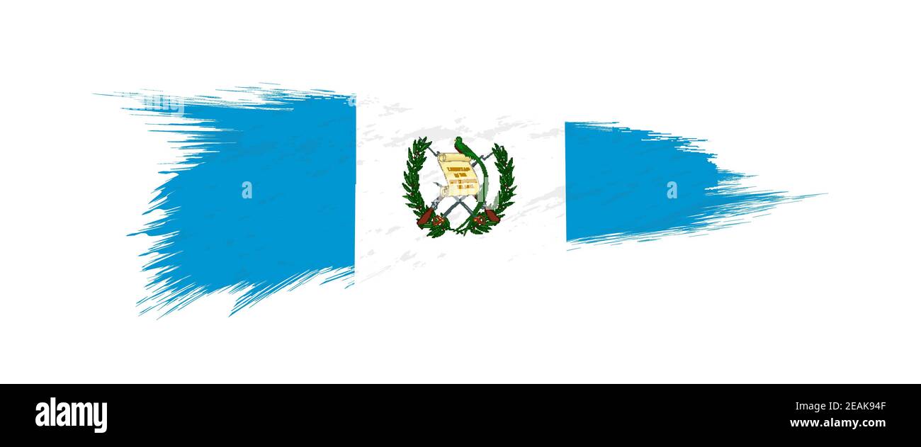 Flag of Guatemala in grunge brush stroke, vector grunge illustration. Stock Vector