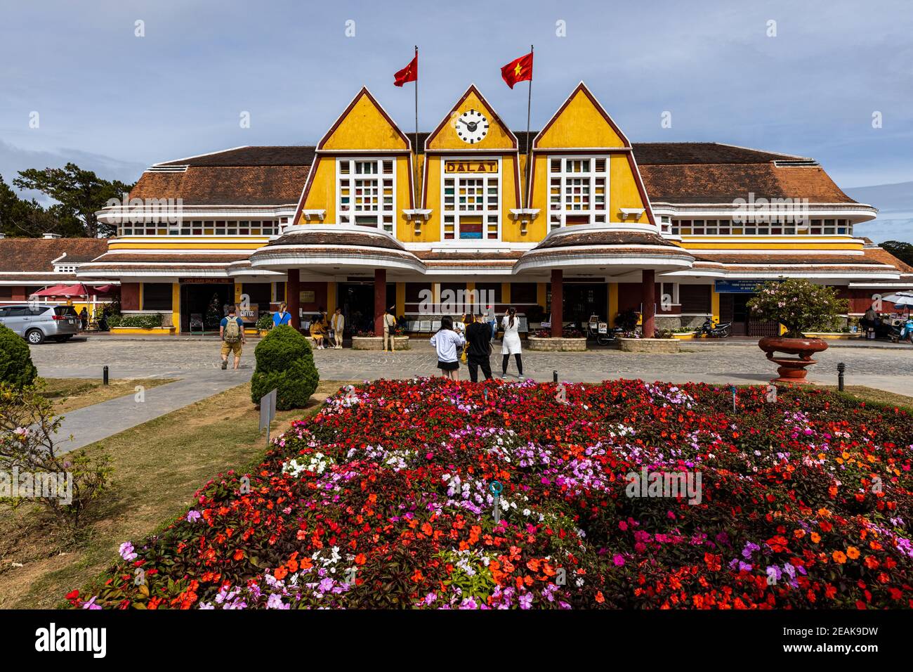 The historic train station of Dalat in Vietnam Stock Photo