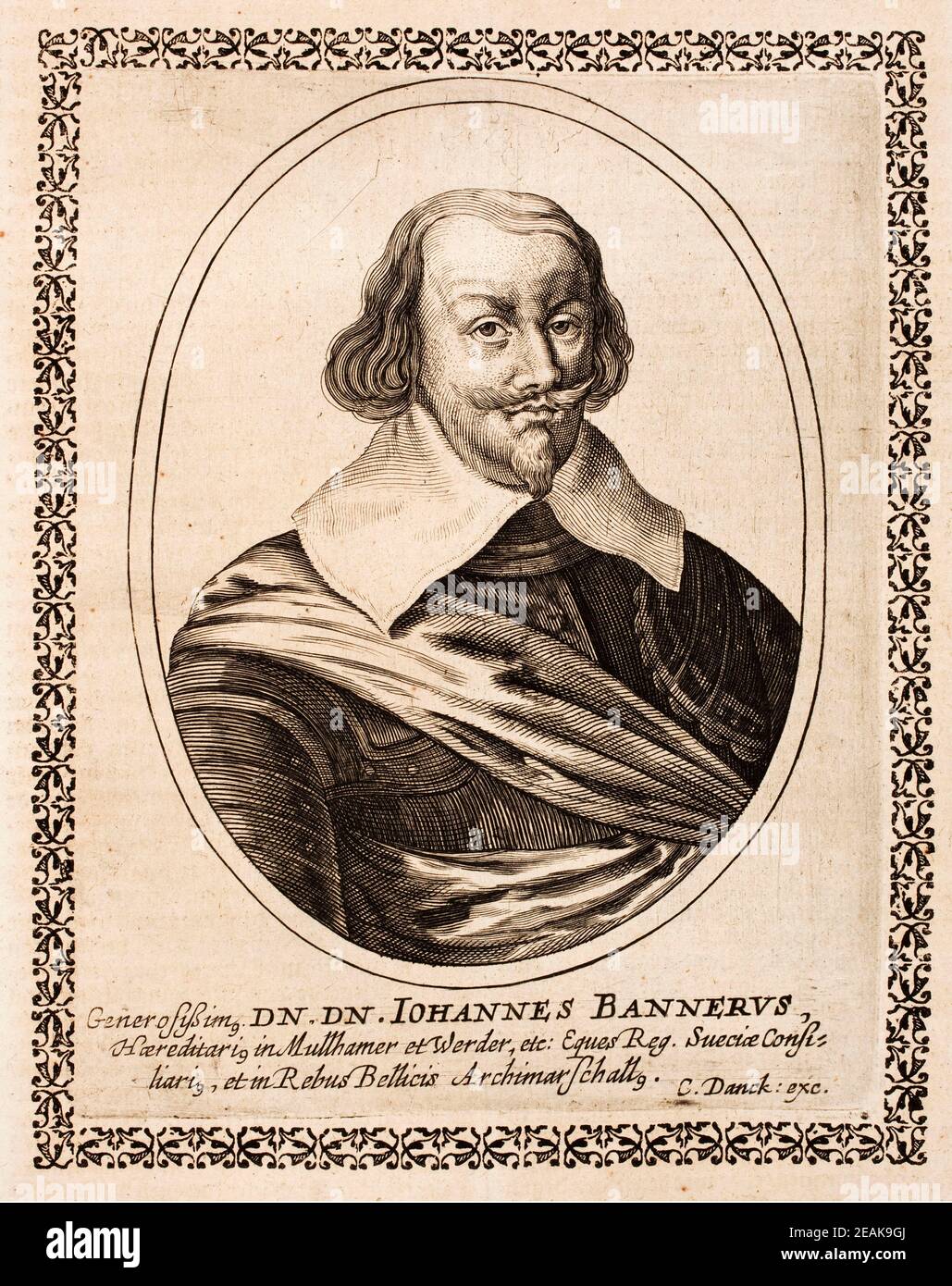 Portrait of Johan Baner (1596-1641), Swedish Field Marshal in the Thirty Years' War. Stock Photo